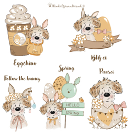 Waterproof stickers  van je restyled cartoon doggie