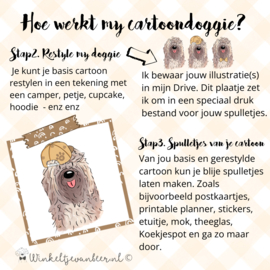 Cartoondoggie voor 1 hondje incl. 1 gratis Restyle start mei