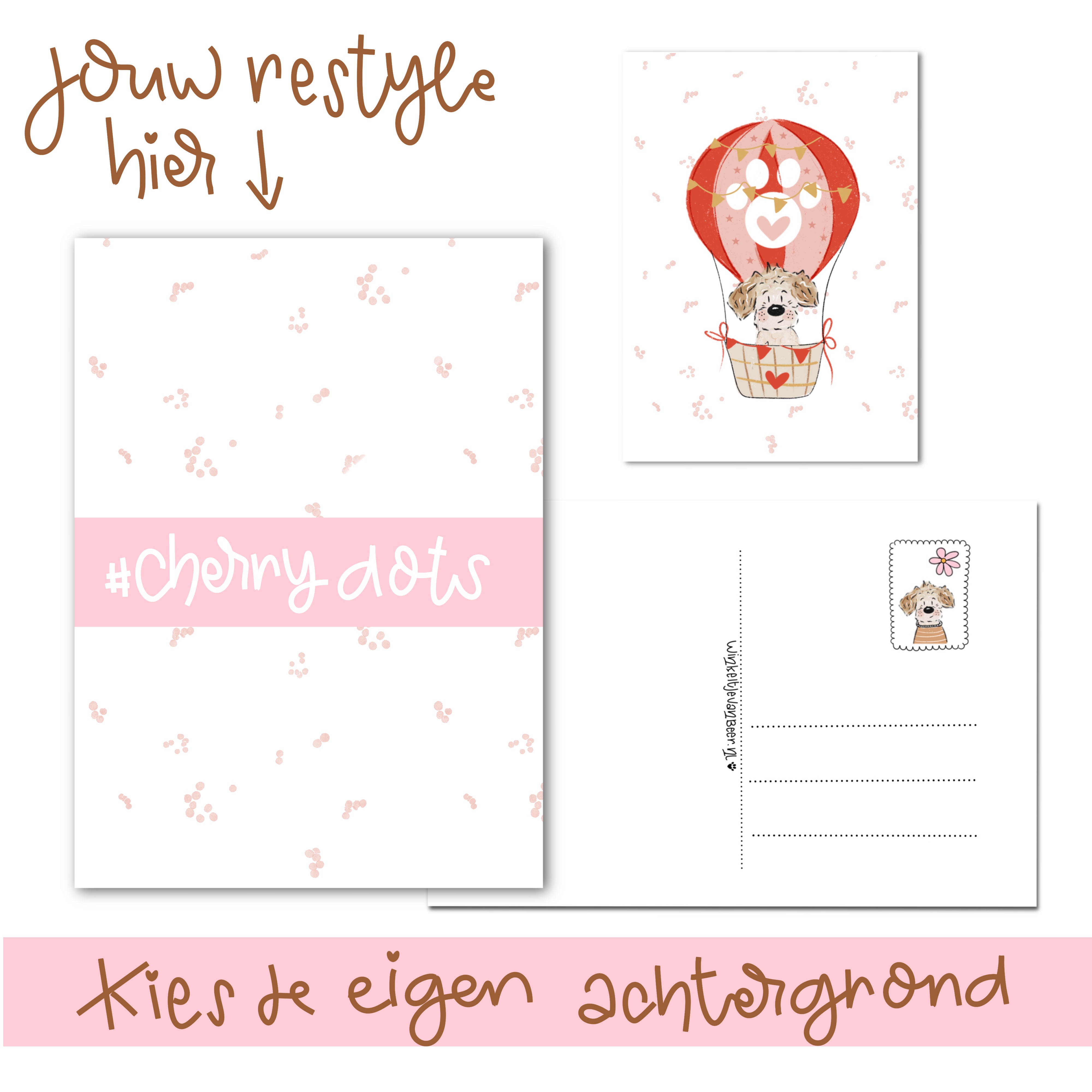 10 X CHERRY DOTS | ACHTERGROND | KAARTJES VOOR JOUW RESTYLE