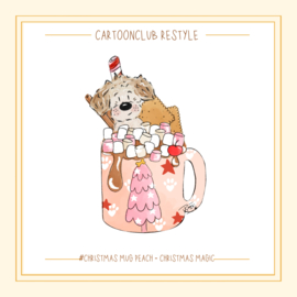 Christmas mug peach | 1 en 2 hondjes Restyle
