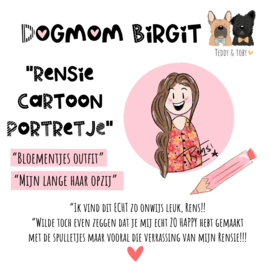 Rensies Cartoonportretje (Girls Only) | Actie  incl. 2 GRATIS Achtergrondjes