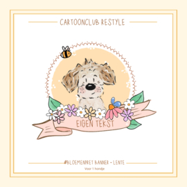 Bloemenpret banner | 1 en 2 hondjes Restyle