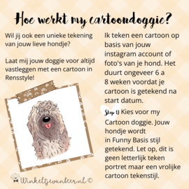 Cartoondoggie voor 1 hondje incl. 1 gratis Restyle start mei