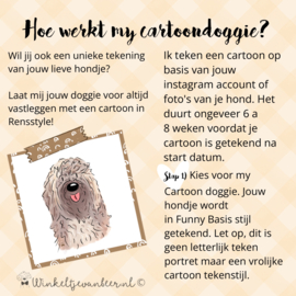 Cartoondoggie voor 1 hondje incl. 1 gratis Restye