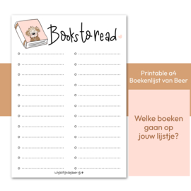 BOEKENLIJST VAN BEER printable