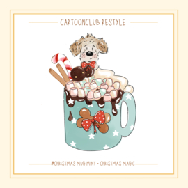 Christmas mug mint | 1 en 2 hondjes Restyle