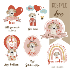 Waterproof stickers  van je restyled cartoon doggie