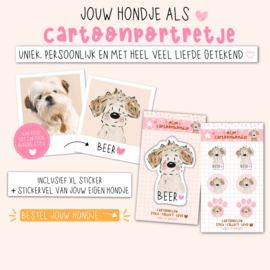 Honden cartoon portretje | Incl. Stickers |