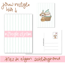 10 X SINGLE STREEPJE MINT | ACHTERGROND | KAARTJES VOOR JOUW RESTYLE