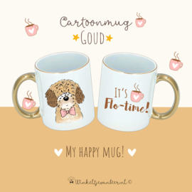 Mug gold van je cartoondoggie | enkel & dubbelzijdig