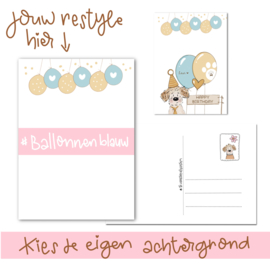 10 X BALONNEN BLAUW | ACHTERGROND | KAARTJES VOOR JOUW RESTYLE
