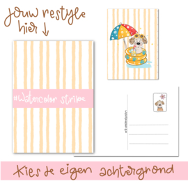 10 X WATERCOLOR STRIPE GEEL | ACHTERGROND | KAARTJES VOOR JOUW RESTYLE