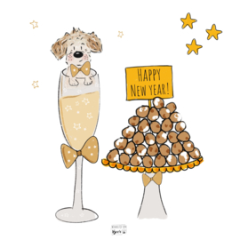 Restyle  Happy New Year voor 1 hondje