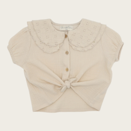 BLOUSE NALANI FLOWERS LIGHT BEIGE