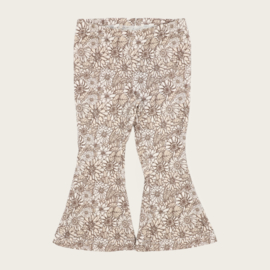 FLAREPANTS RETRO FLOWERS BEIGE