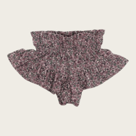 RUFFLE SHORTS PEARL FLOWERS MAUVE