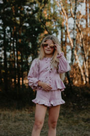 RUFFLE SHORTS LILO FLOWERS OLD PINK