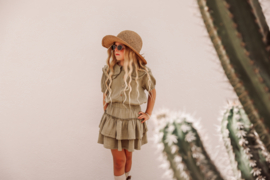 BLOUSE NALANI FLOWERS OLIVE