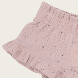 RUFFLE SHORTS LILO FLOWERS OLD PINK