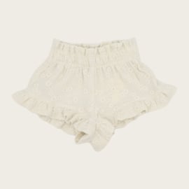 RUFFLE SHORTS LILO FLOWERS ECRU