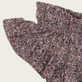 RUFFLE SHORTS PEARL FLOWERS MAUVE