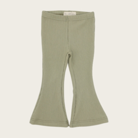 FLAREPANTS FINE RIB OLIVE