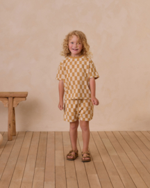 RYLEE + CRU | TERRY BOYS SHORT | MARIGOLD CHECK