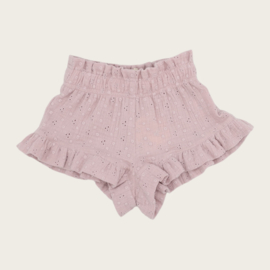 RUFFLE SHORTS LILO FLOWERS OLD PINK