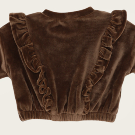 CROPPED SWEATER BILLI VELVET BROWN