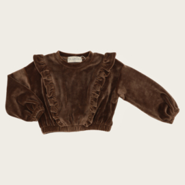 CROPPED SWEATER BILLI VELVET BROWN