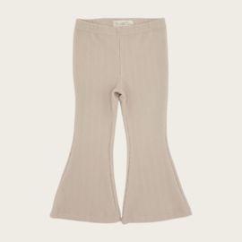FLAREPANTS FINE RIB LIGHT BEIGE