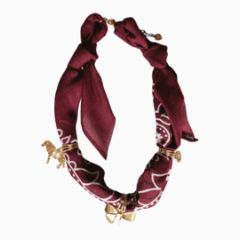 Bandana ketting met bedel | Bordeaux