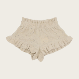 RUFFLE SHORTS LILO FLOWERS BEIGE