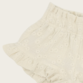 RUFFLE SHORTS LILO FLOWERS ECRU