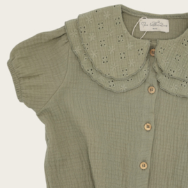 BLOUSE NALANI FLOWERS OLIVE