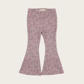 FLAREPANTS RIB FLOWERS MAUVE