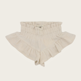 RUFFLE SHORTS PEARL LINEN COTTON NATURAL