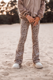 FLAREPANTS RETRO FLOWERS BEIGE