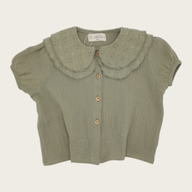 BLOUSE NALANI FLOWERS OLIVE