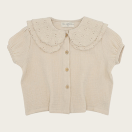 BLOUSE NALANI FLOWERS LIGHT BEIGE