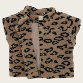 GILET NEVA TEDDY LEOPARD BEIGE