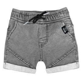 STRETCH DENIM SHORTS - GREY