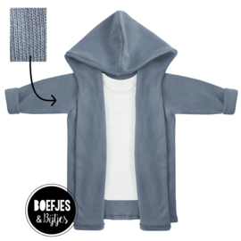 KNITTED HOODIE - JEANS BLUE