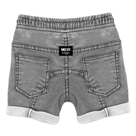 STRETCH DENIM SHORTS - GREY