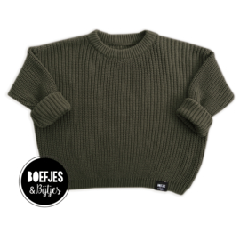 KNITTED SWEATER - ARMY GREEN