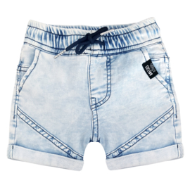 STRETCH DENIM SHORTS - BLUE