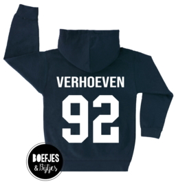 HEREN HOODIE - ACHTERNAAM + RUGNUMMER