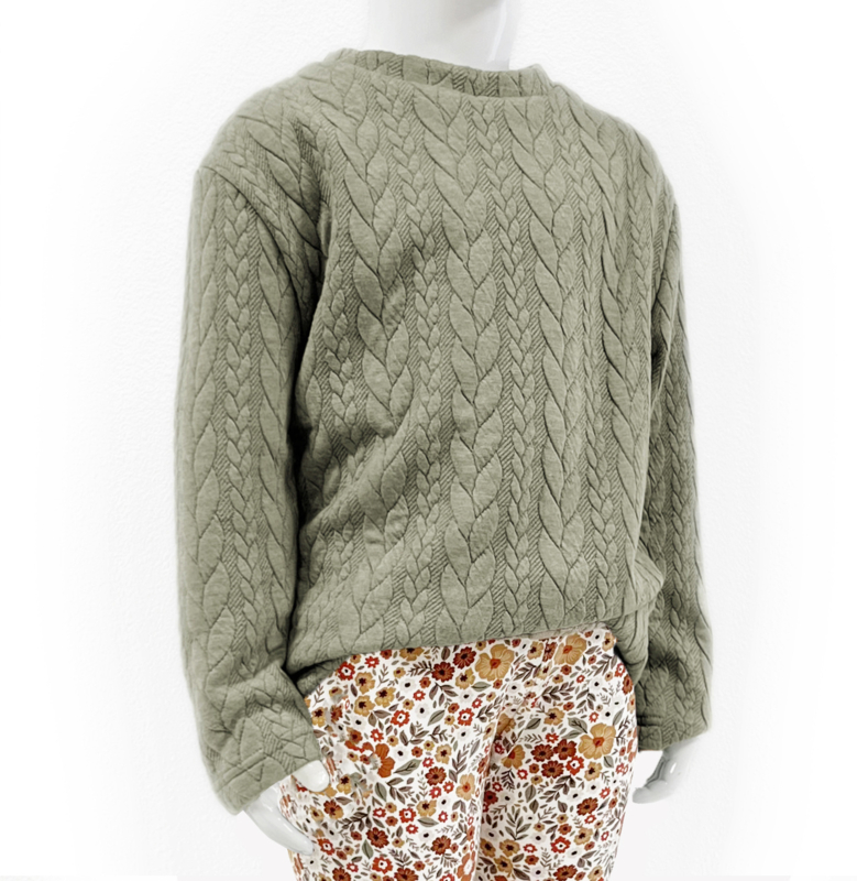 CABLE SWEATER - DUSTY GREEN