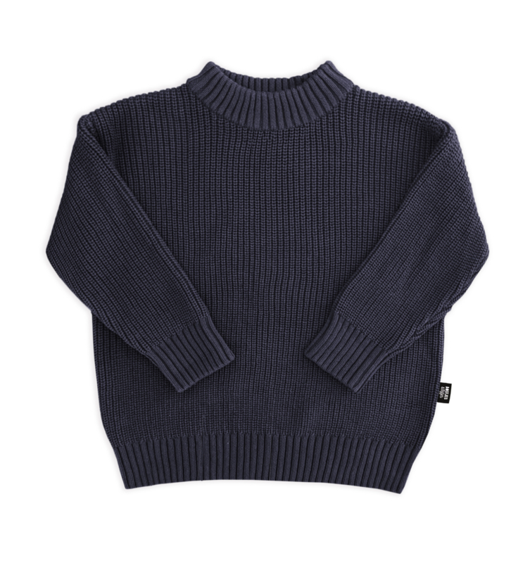 KNITTED SWEATER - OLD BLUE