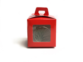 8cm Glaskugel in Geschenkbox (rot)